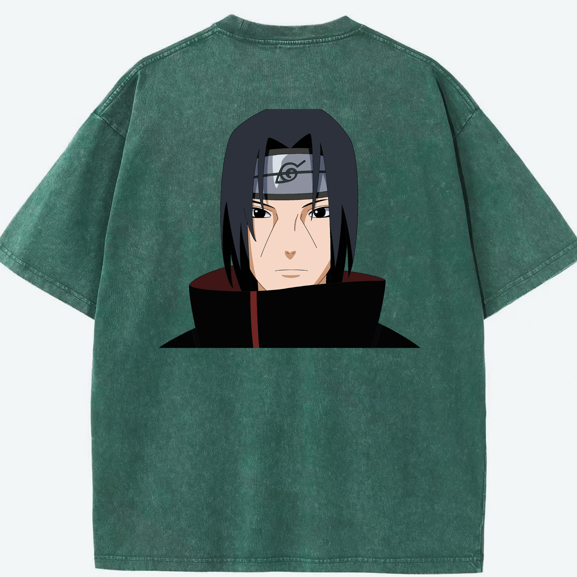 （画像用） NARUTO -ナルト- うちは イタチ Uchiha Itachi 綿100% ヴィンテージ風 半袖Tシャツ（背面プリント）